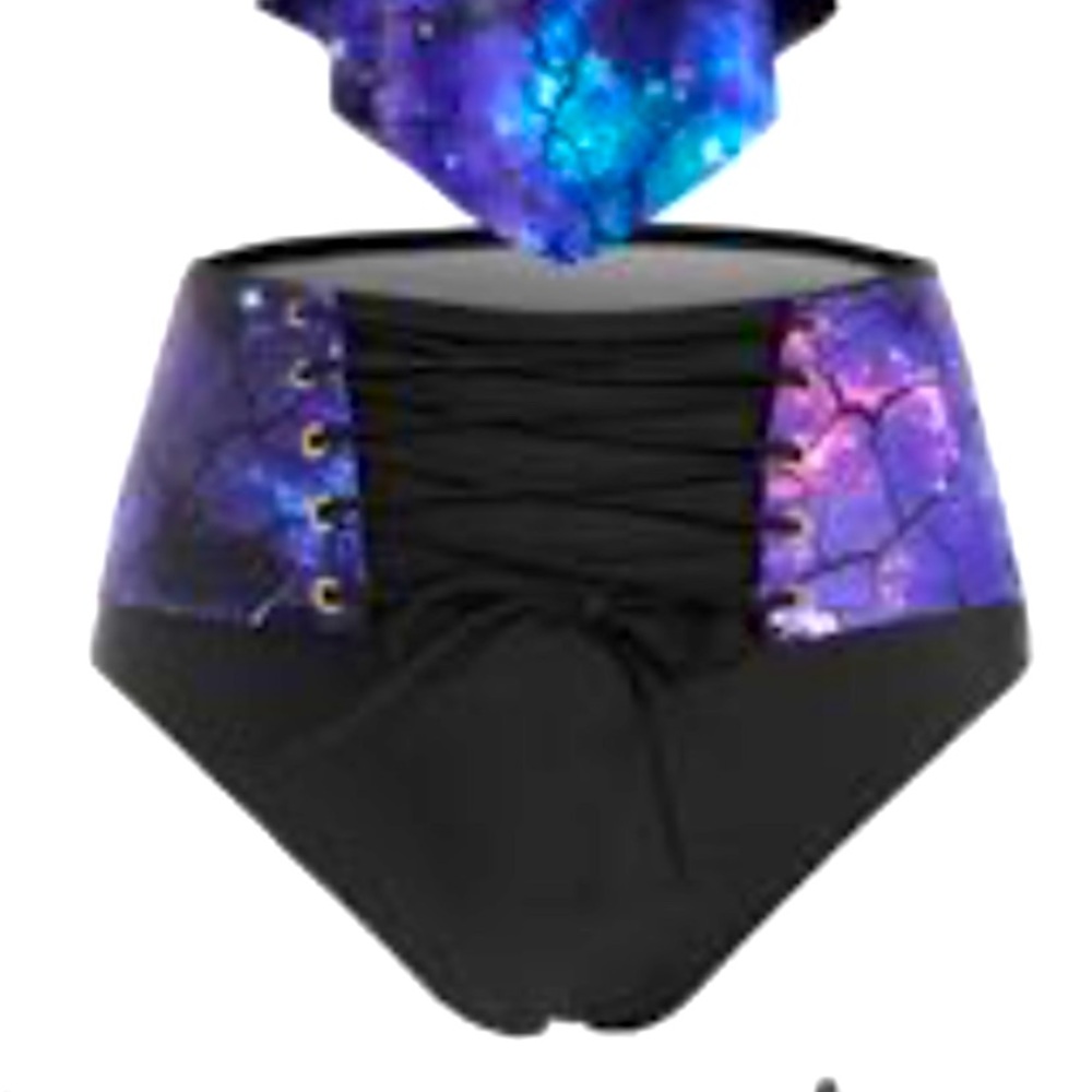 2 for $50 - Dressfo - Galaxy Print High Rise Bikini Bottoms - Size 10 - BNWT